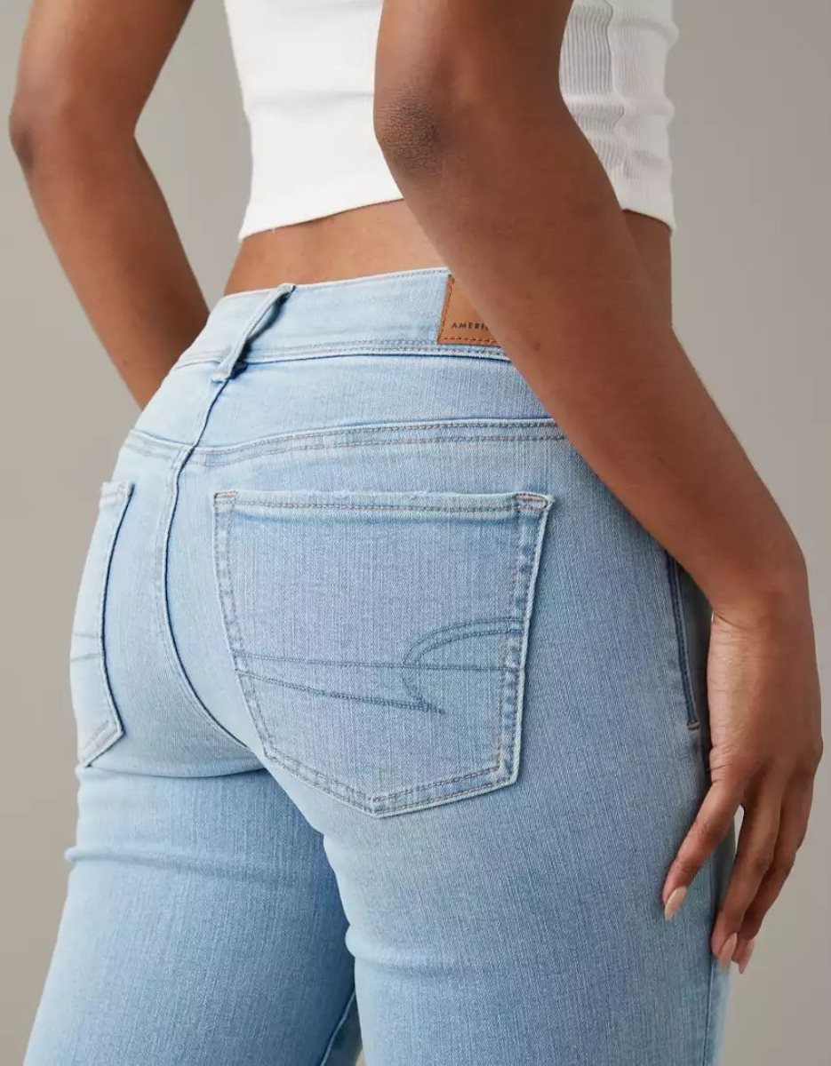 Jean American Eagle AE Ne(x)t Level Ripped Low-Rise Kick Bootcut Lavage Clair Femme | VWH-65689984